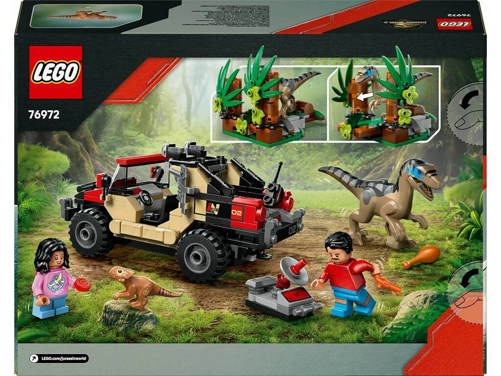 Lego Jurassic World Rebirth Huida en Todoterreno y Raptor al Acecho