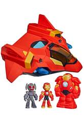 Marvel Iron Man et ses super amis Iron Jet avec Figurines et armure géante
