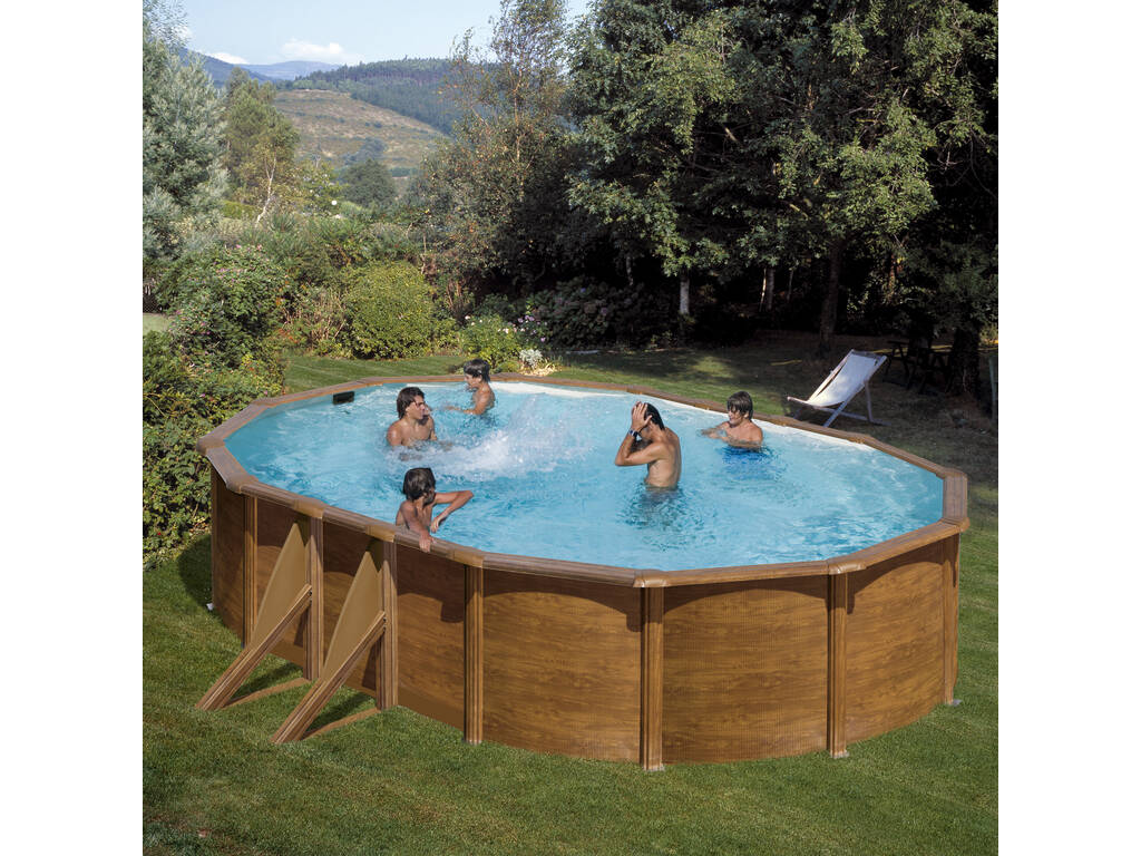 Piscina Imitação Madeira Pacific 500x300x120cm Gre KIT500W