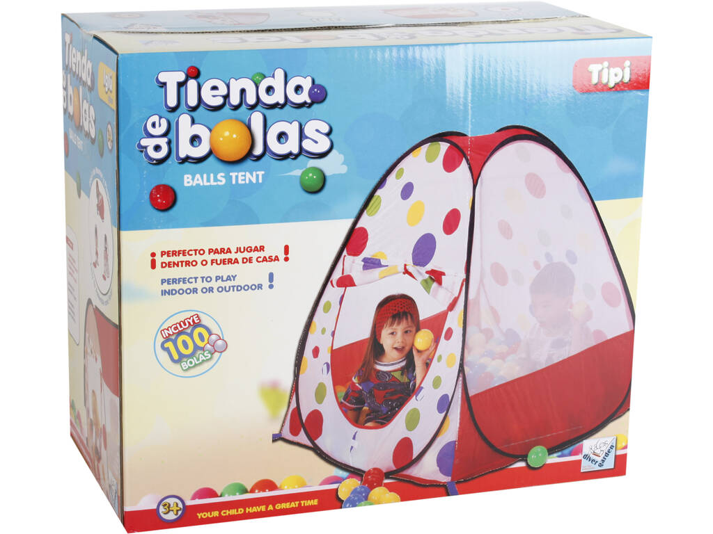 Casetta in tessuto colorato 108x108x105cm con 100 palline da 6 cm
