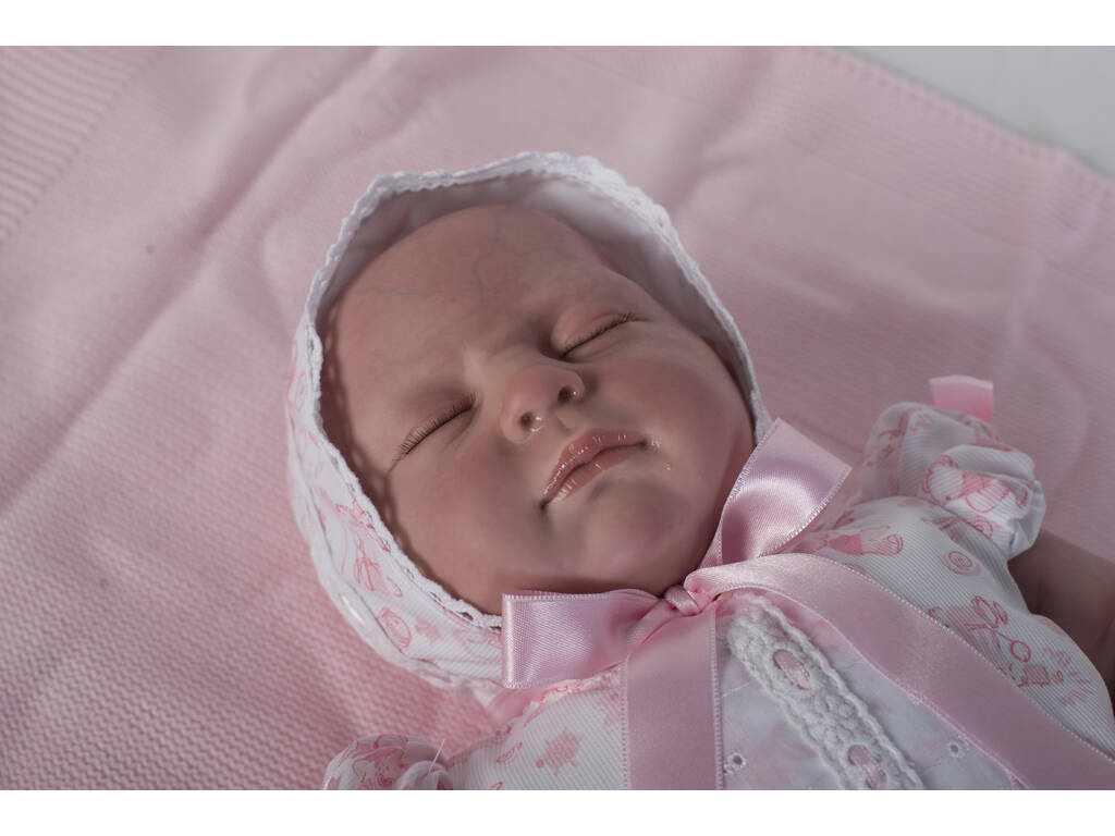 Bambola Reborn Baby 52 cm con Vestito e Occhi Chiusi Berbesa 5302