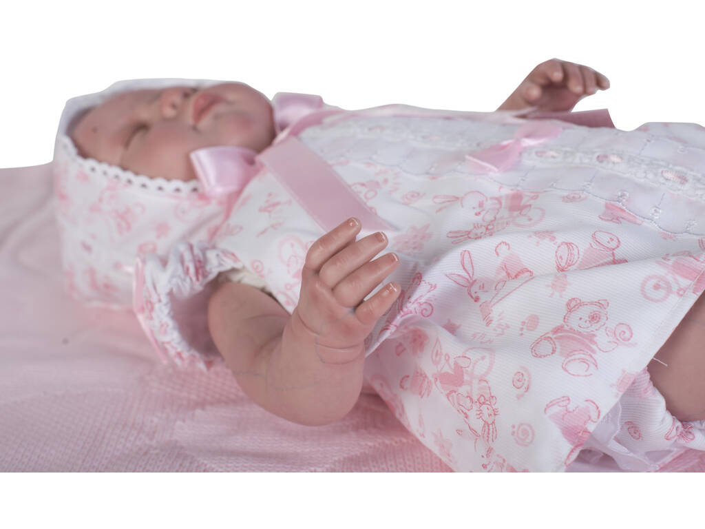 Bambola Reborn Baby 52 cm con Vestito e Occhi Chiusi Berbesa 5302