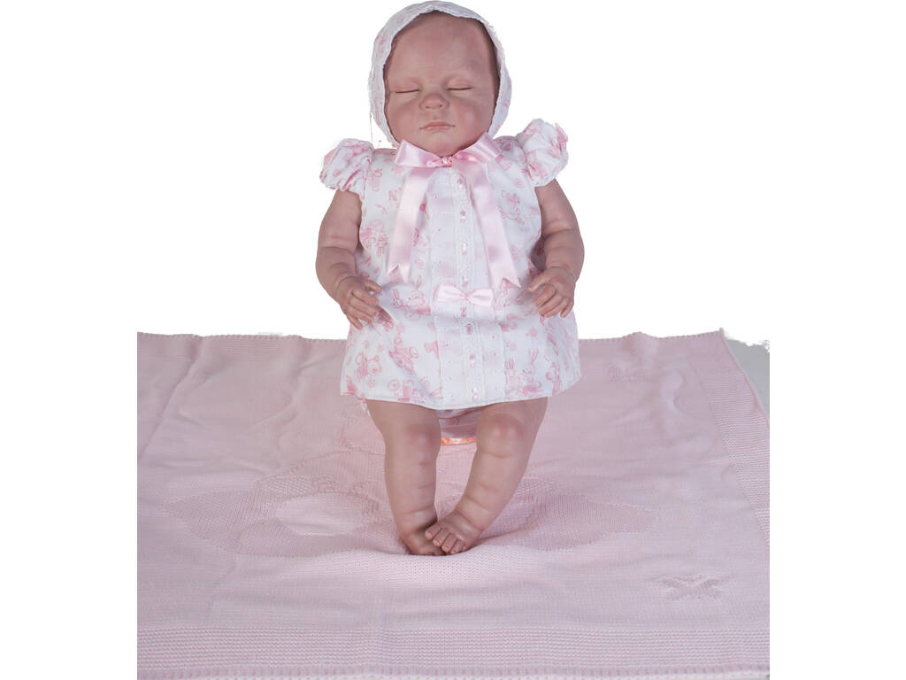 Bambola Reborn Baby 52 cm con Vestito e Occhi Chiusi Berbesa 5302