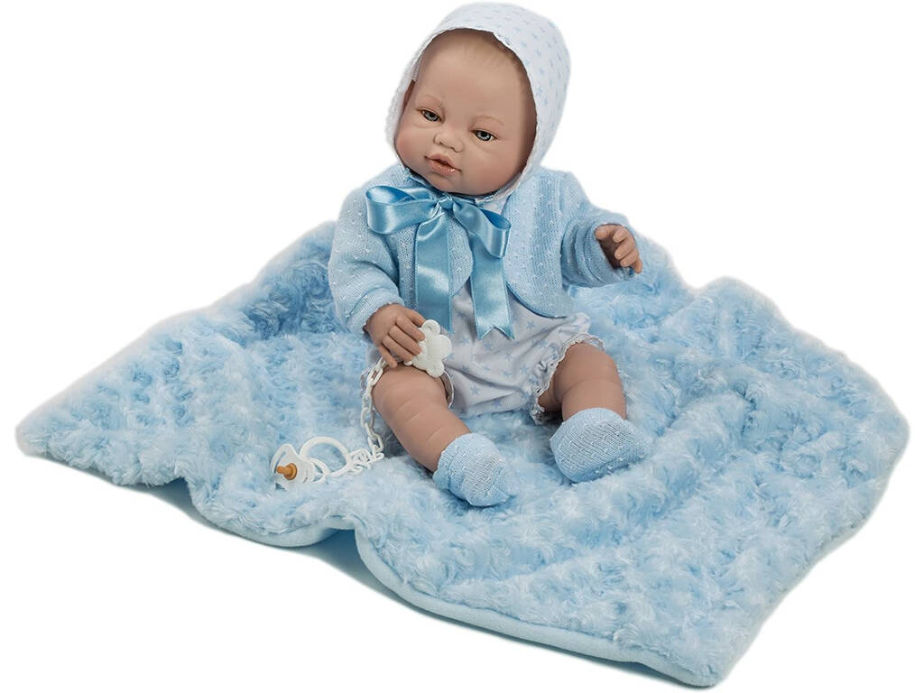 Bambolotto Neonato 42 cm. Pelele Bianco e Copertina Berbesa 5114