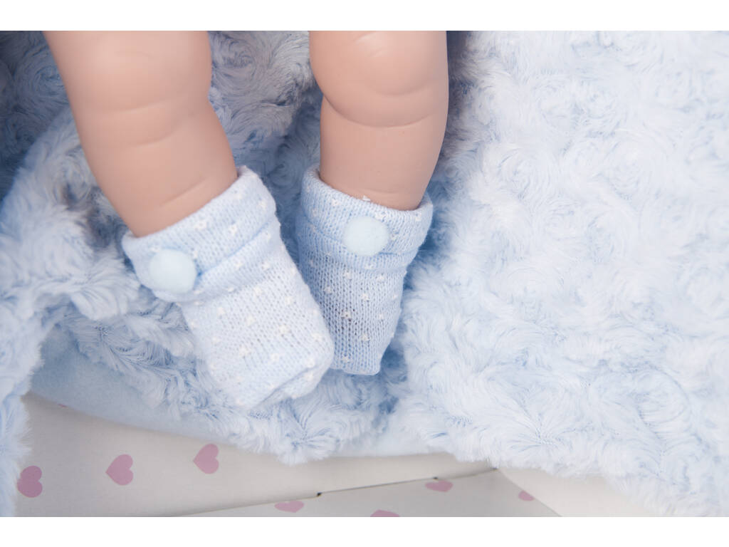 Bambolotto Neonato 42 cm. Pelele Bianco e Copertina Berbesa 5114