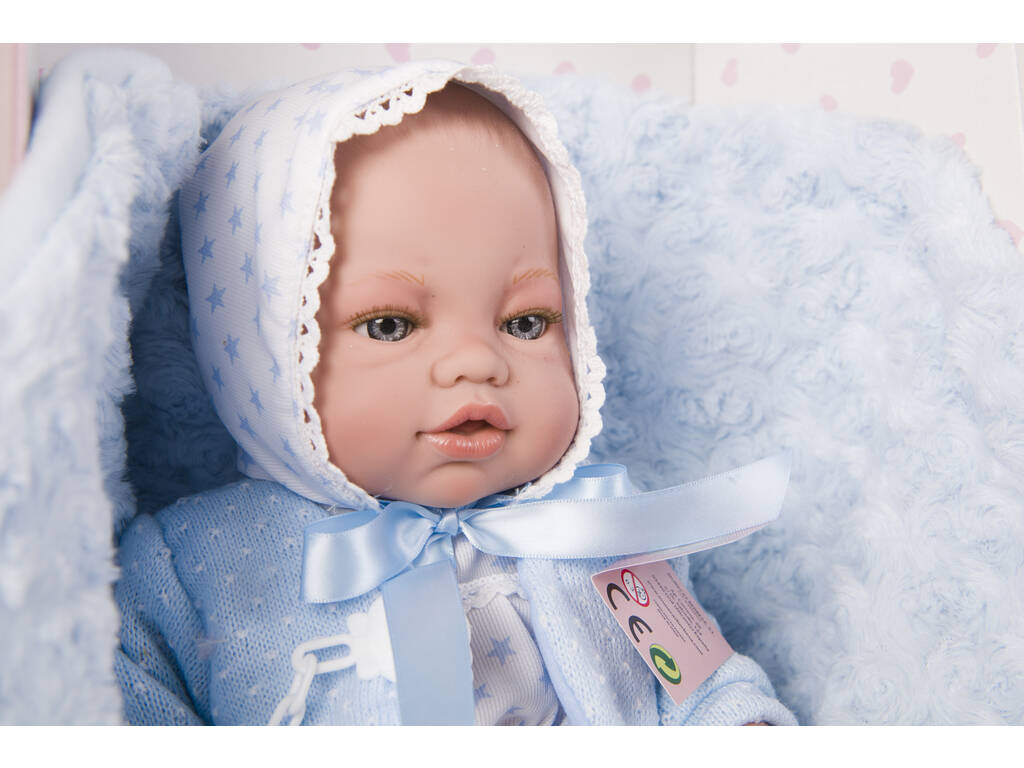 Bambolotto Neonato 42 cm. Pelele Bianco e Copertina Berbesa 5114