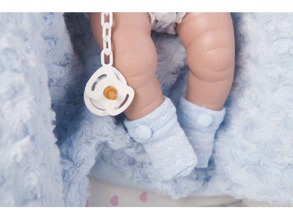 Bambolotto Neonato 42 cm. Pelele Bianco e Copertina Berbesa 5114