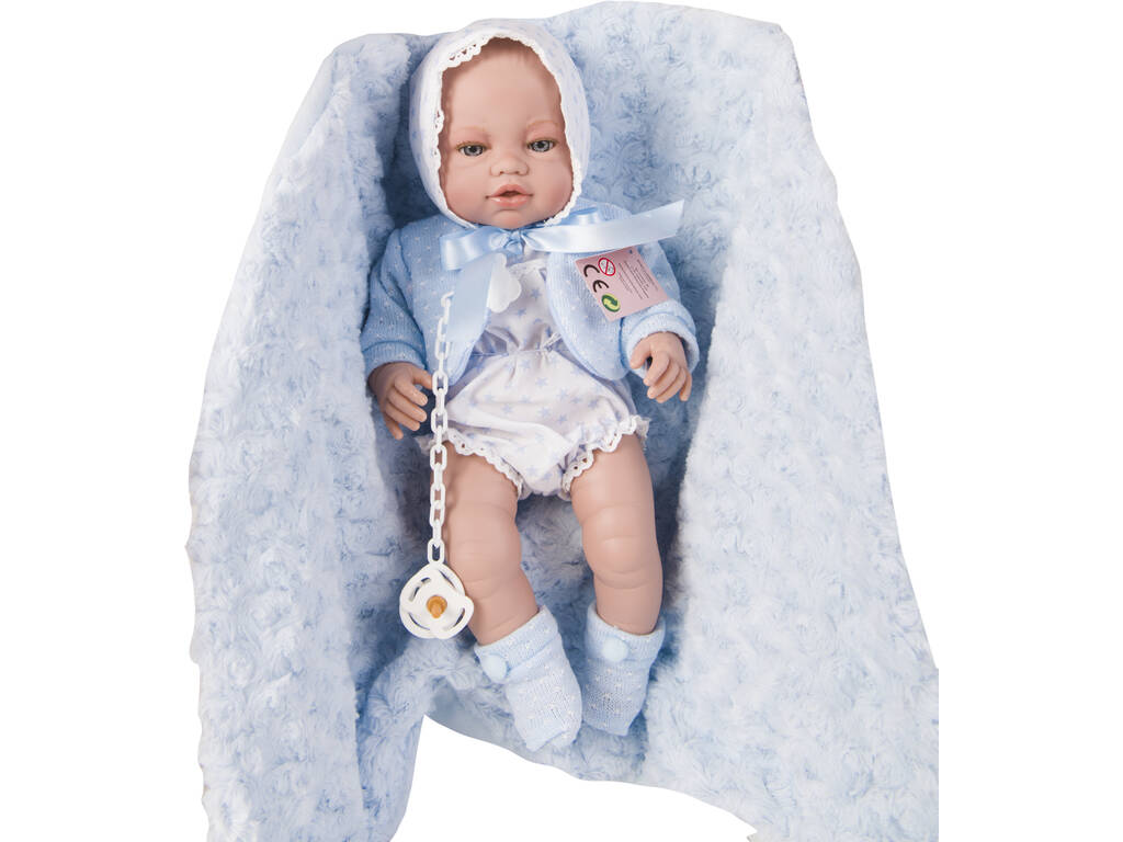 Bambolotto Neonato 42 cm. Pelele Bianco e Copertina Berbesa 5114