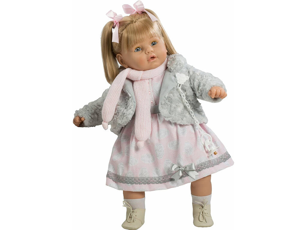 Bambola Baby Dulzona 62 cm. Llorona Giacca Grigia Berbesa 8043