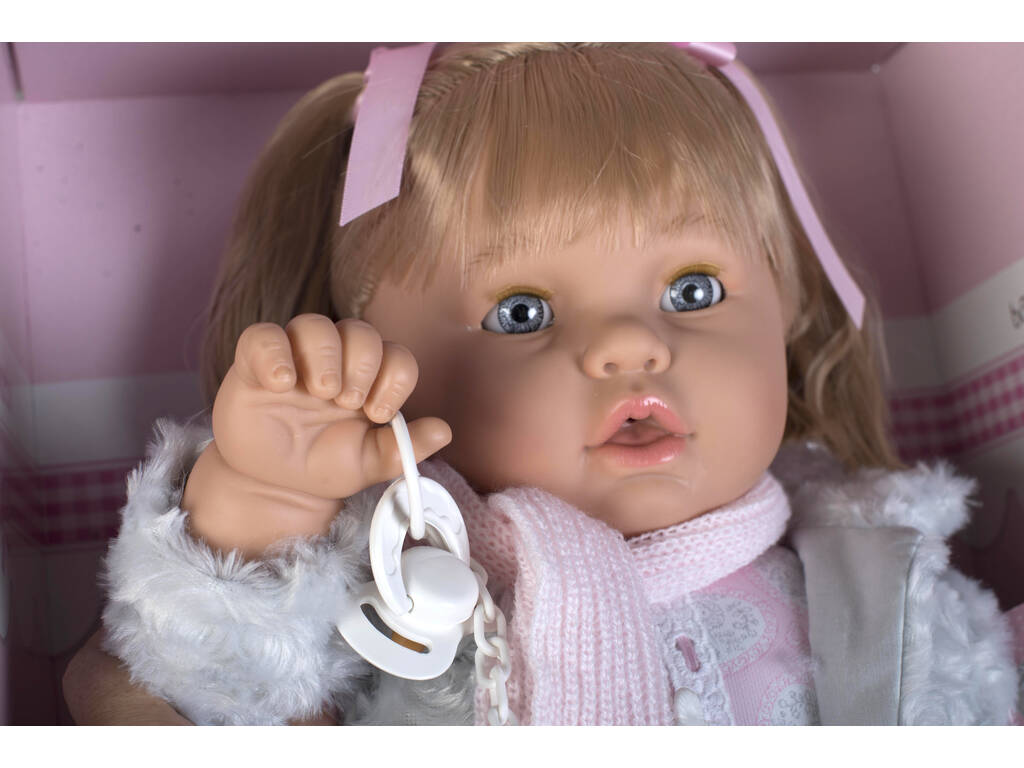 Bambola Baby Dulzona 62 cm. Llorona Giacca Grigia Berbesa 8043