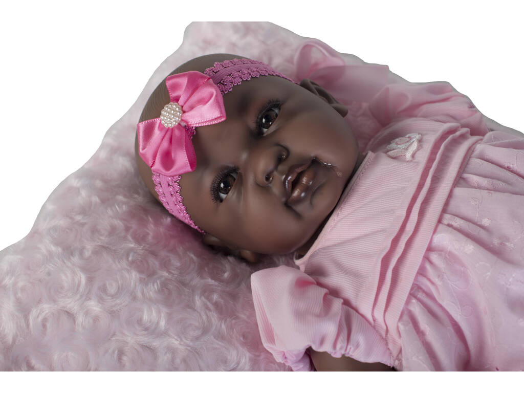 Bambola di Colore Reborn Baby 52 cm. Vestito Rosa Berbesa 53001
