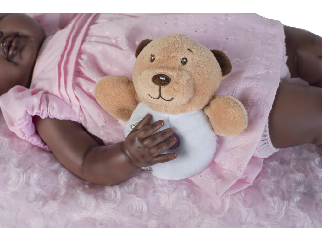 Bambola di Colore Reborn Baby 52 cm. Vestito Rosa Berbesa 53001
