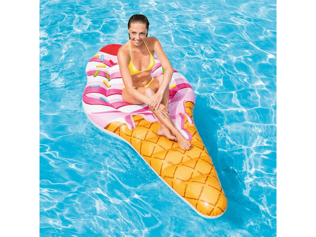 Matelas Gonflable Glace à la fraise de 224x107 cm. Intex 58762
