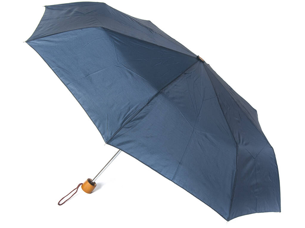 Parapluie Adulte Pliable Mini Uni Poignée Bois 54 cm. 8 Tiges