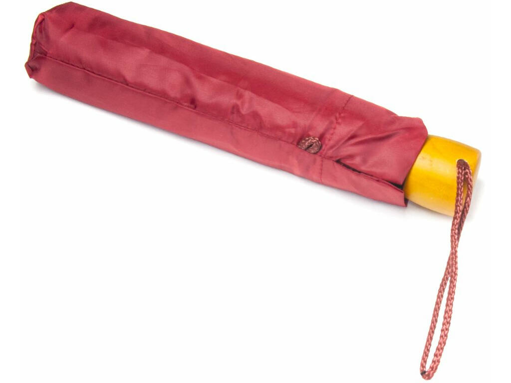 Parapluie Adulte Pliable Mini Uni Poignée Bois 54 cm. 8 Tiges