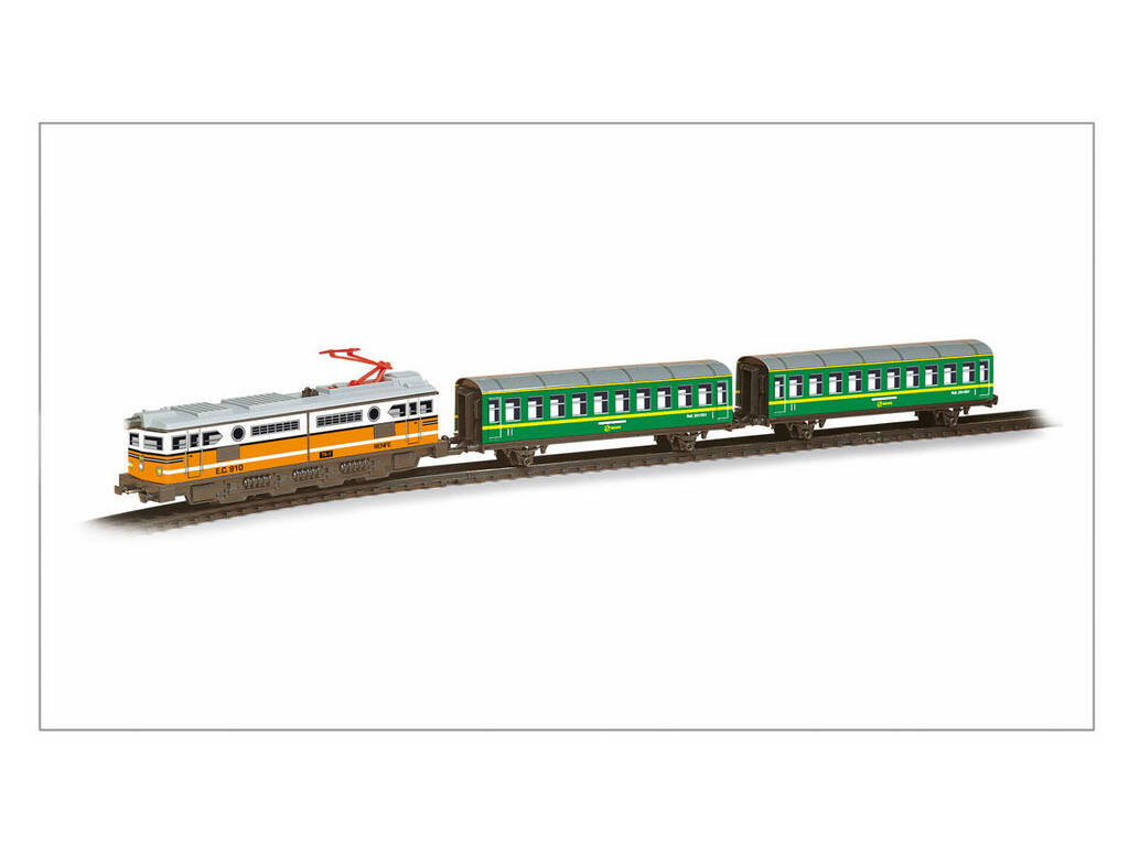 Comboio Elétrico Vintage Locomotora Cor de Laranja Pequetren 201