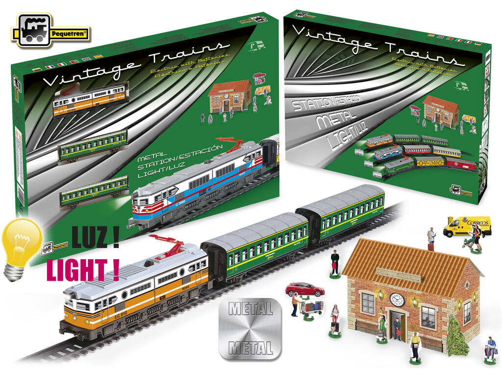 Treno Elettrico Clasico con Locomotiva Arancione e Stazione Pequetren 301