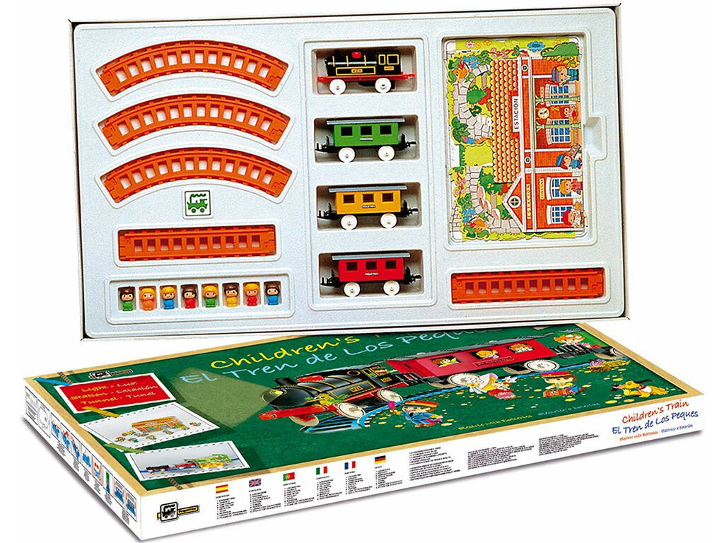 Train Électrique pour Enfants avec des Lumières, Station et Tunnel Pequetren 2001