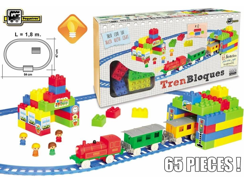 Train Électrique pour Enfants avec Blocs de Construction Pequetren 2002
