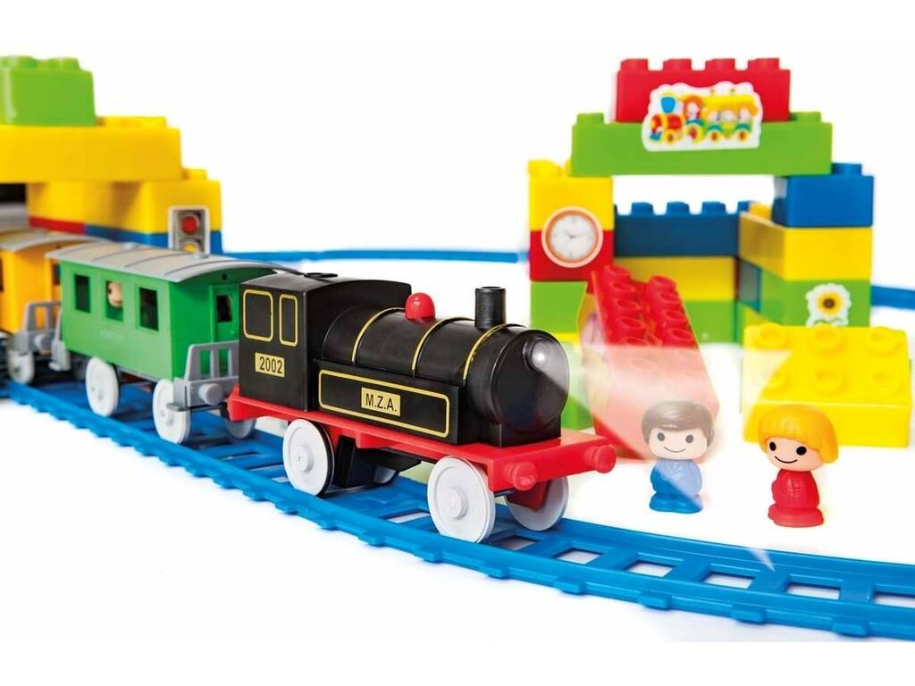 Train Électrique pour Enfants avec Blocs de Construction Pequetren 2002