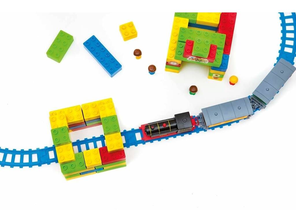 Train Électrique pour Enfants avec Blocs de Construction Pequetren 2002