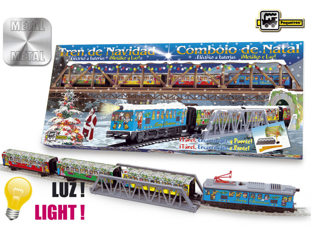 Train Électrique de Noël avec Pont et Tunnel de Pequetren 500