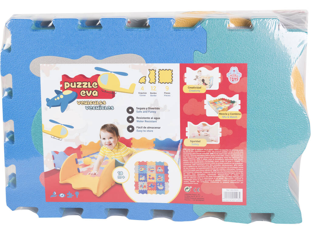 Tappetino Puzzle Eva 9 Pezzi Veicoli