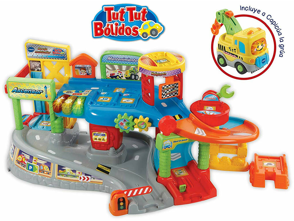 Tut Tut Bolidos Garage Multi-Autowerkstatt mit Capicúa, der Abschleppwagen Vtech 512722