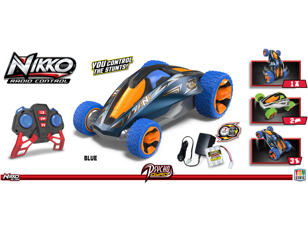 Radio Contrôle Psycho Gyro Pro Bleu Nikko 90251 Télécommandé