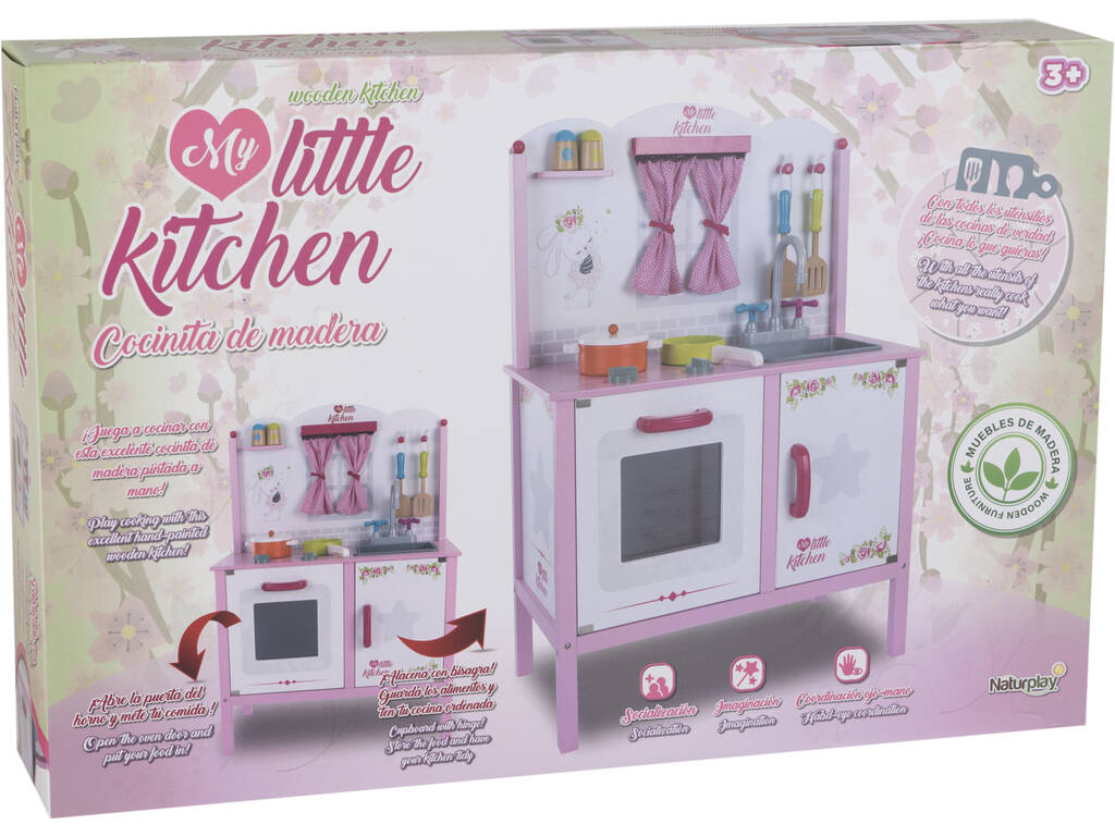 Cucina in legno con accessori 95x40x30 cm