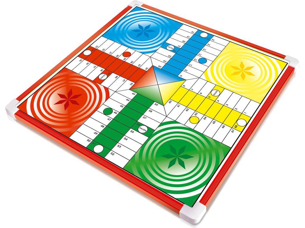Plateau de Parcheesi et d'Oie avec Gobelets et Jetons