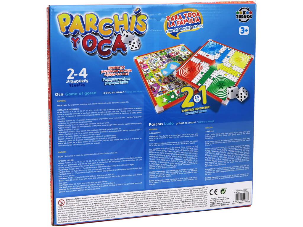 Plateau de Parcheesi et d'Oie avec Gobelets et Jetons