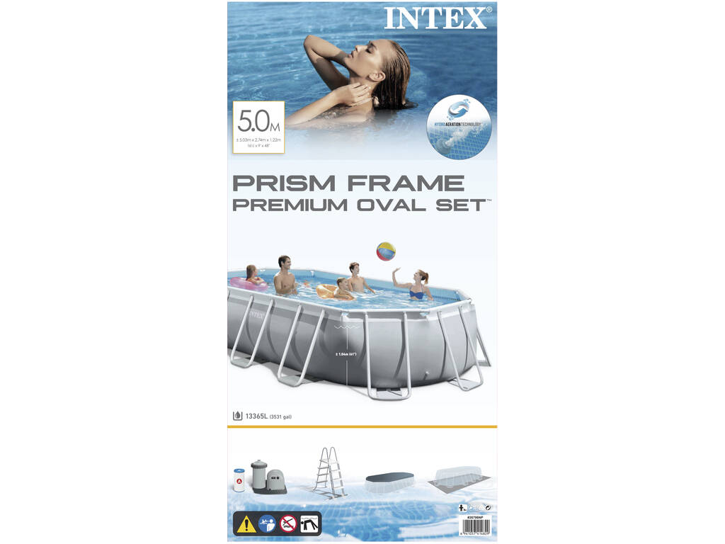 Piscina Fuori Terra Prism Frame Oval 503x274x122 cm. Intex 26796