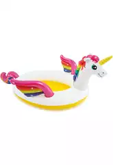 Piscine Gonflable Enfant Licorne avec Pulvérisateur 272 x 193 x 104 cm. Intex 57441NP