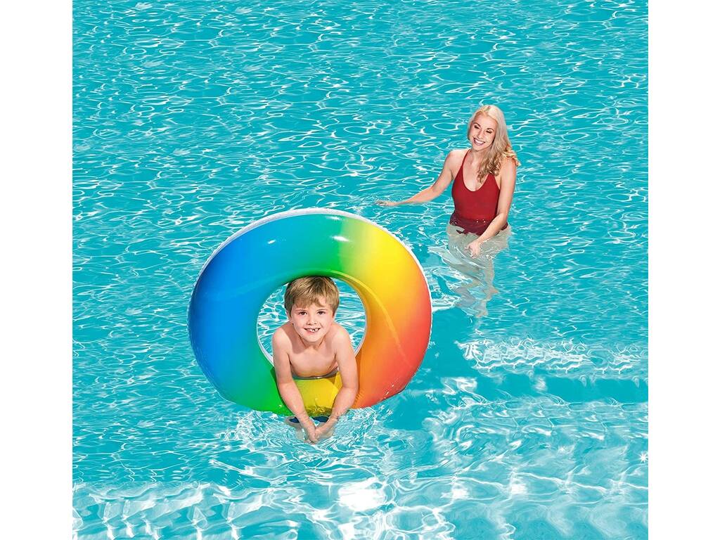 Schwimmreifen Regenbogen 91 cm. Bestway 36126