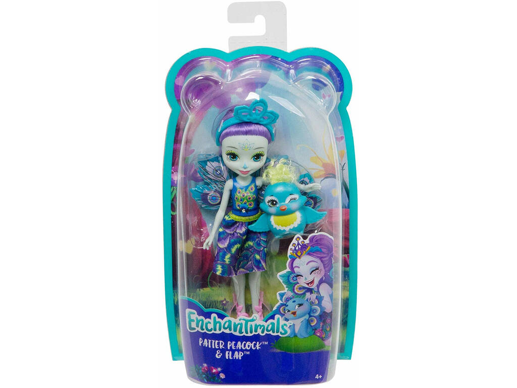 Enchantimals Patter Il Pavone con Amico Cucciolo Flap Mattel FXM74