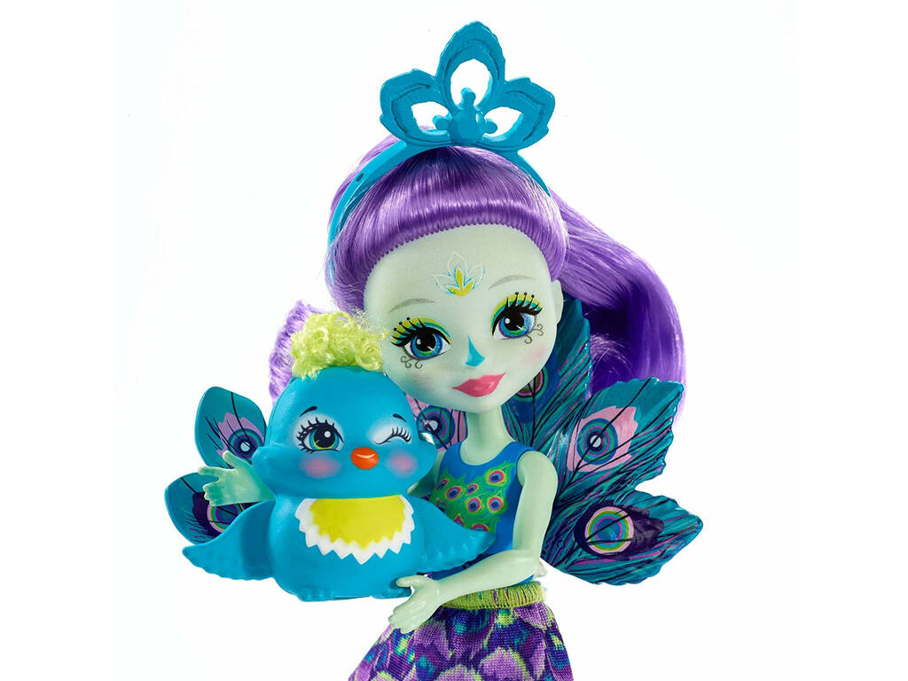 Enchantimals Patter Il Pavone con Amico Cucciolo Flap Mattel FXM74