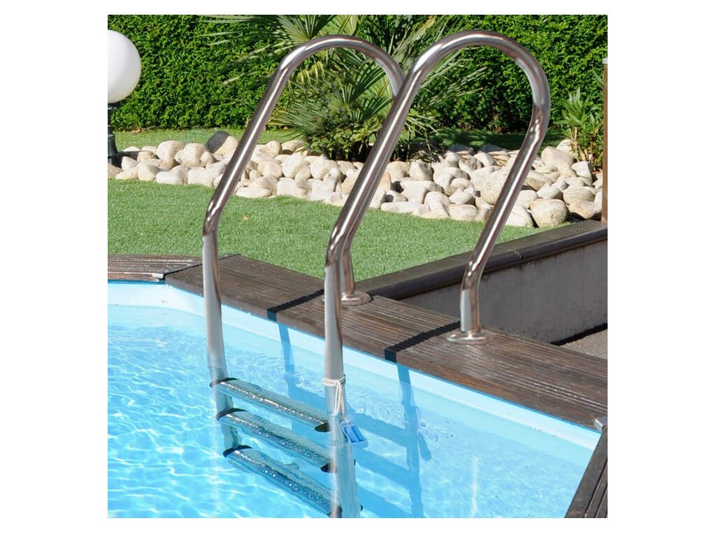 Piscina Ovalada Madera Vermela 672x472x146 cm. Gre 790098