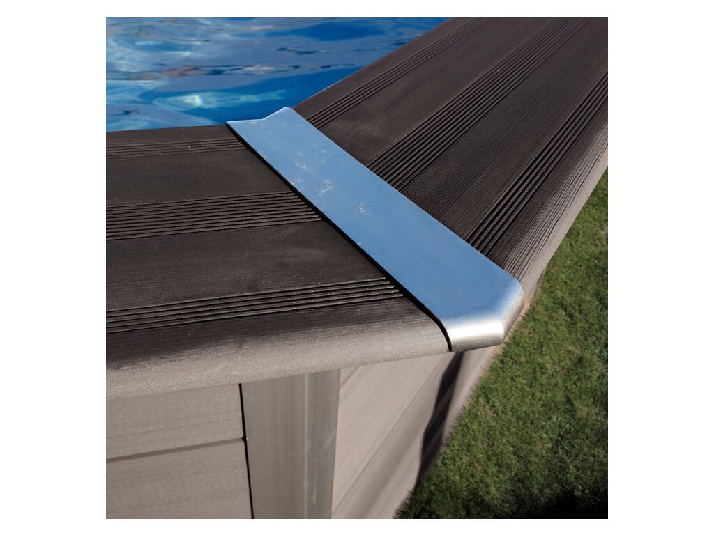 Piscina quadrata in legno composito 326x326x124 cm. Gre KPCOR28