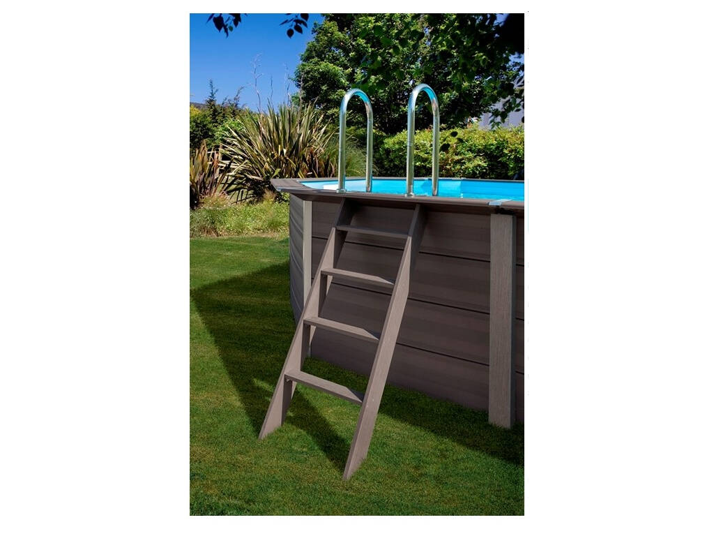 Piscina quadrata in legno composito 326x326x124 cm. Gre KPCOR28