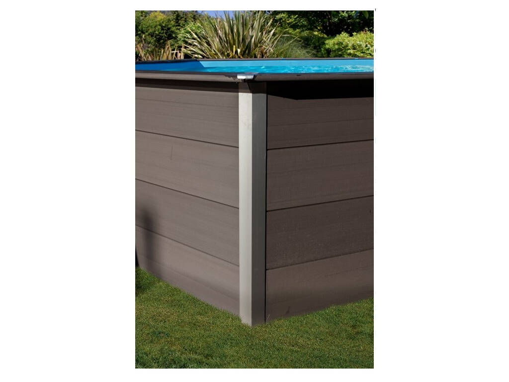 Piscina quadrata in legno composito 326x326x124 cm. Gre KPCOR28