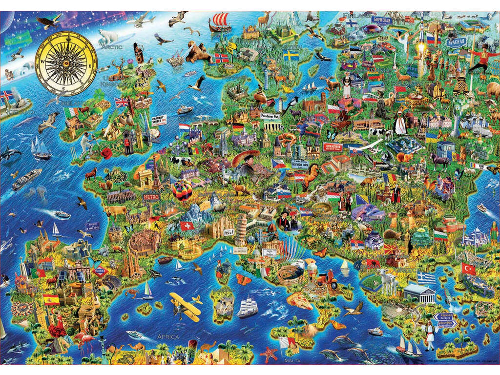 Puzzle 500 Mappa Dell'Europa Educa 17962