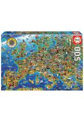 Puzzle 500 Mapa De Europa Educa 17962