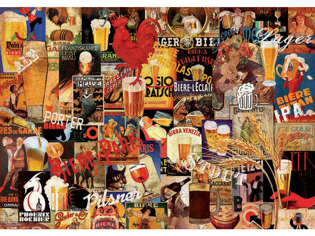 Puzzle 1.000 Collage Di Birre Vintage Educa 17970