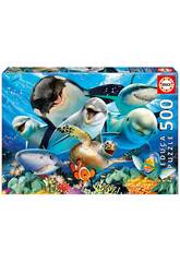 Puzzle 500 Selfie sotto l' Acqua Educa 17647