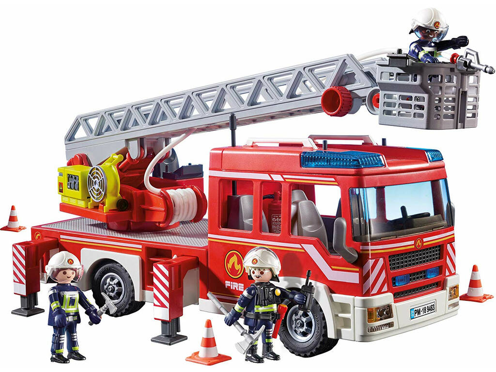 Playmobil Camion de Pompiers avec Échelle, Lumière et Son 9463