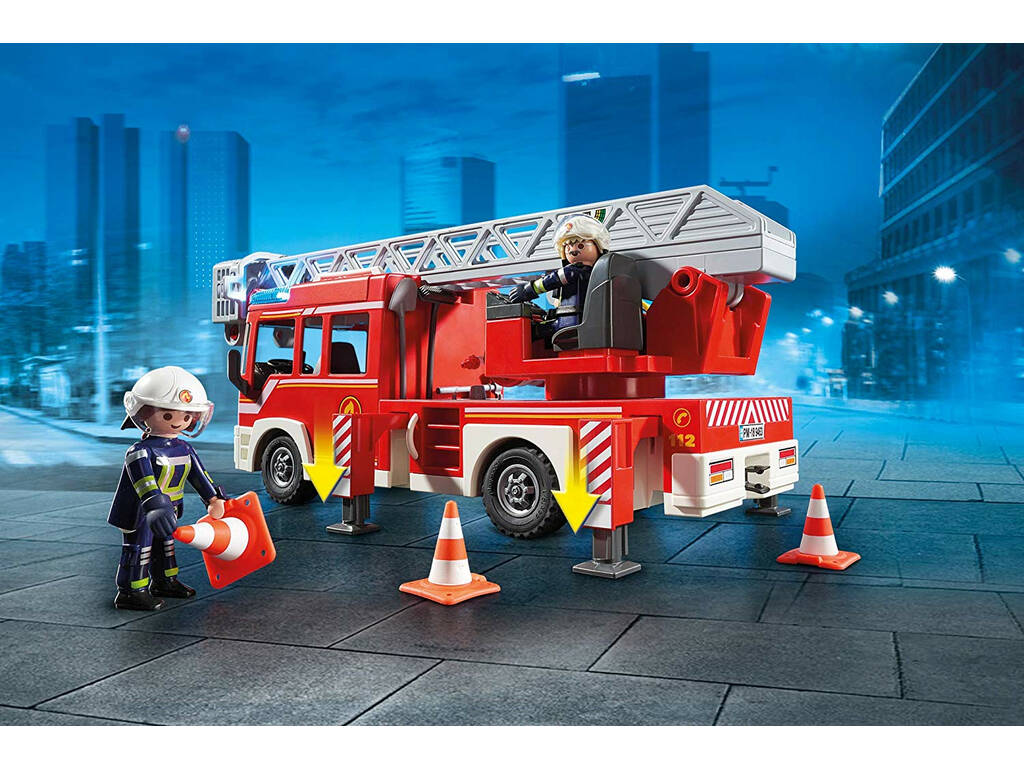 Playmobil Camion de Pompiers avec Échelle, Lumière et Son 9463