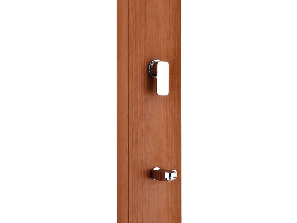 Doccia Solare Quadrata Imitazione legno con Rubinetto lavapiedi 32L Gre DSALC32W