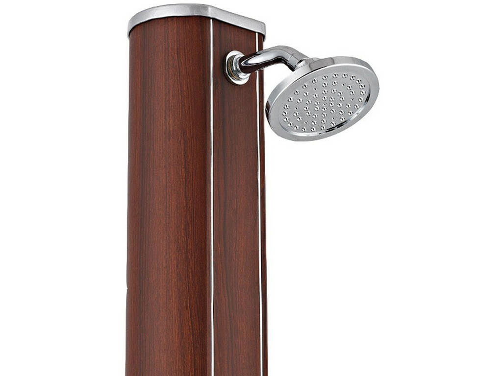 Doccia Solare Imitazione Legno con Rubinetto Lavapiedi 32 L Gre DSALR32W