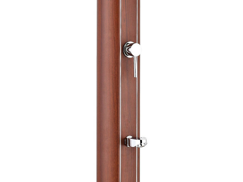 Doccia Solare Imitazione Legno con Rubinetto Lavapiedi 32 L Gre DSALR32W